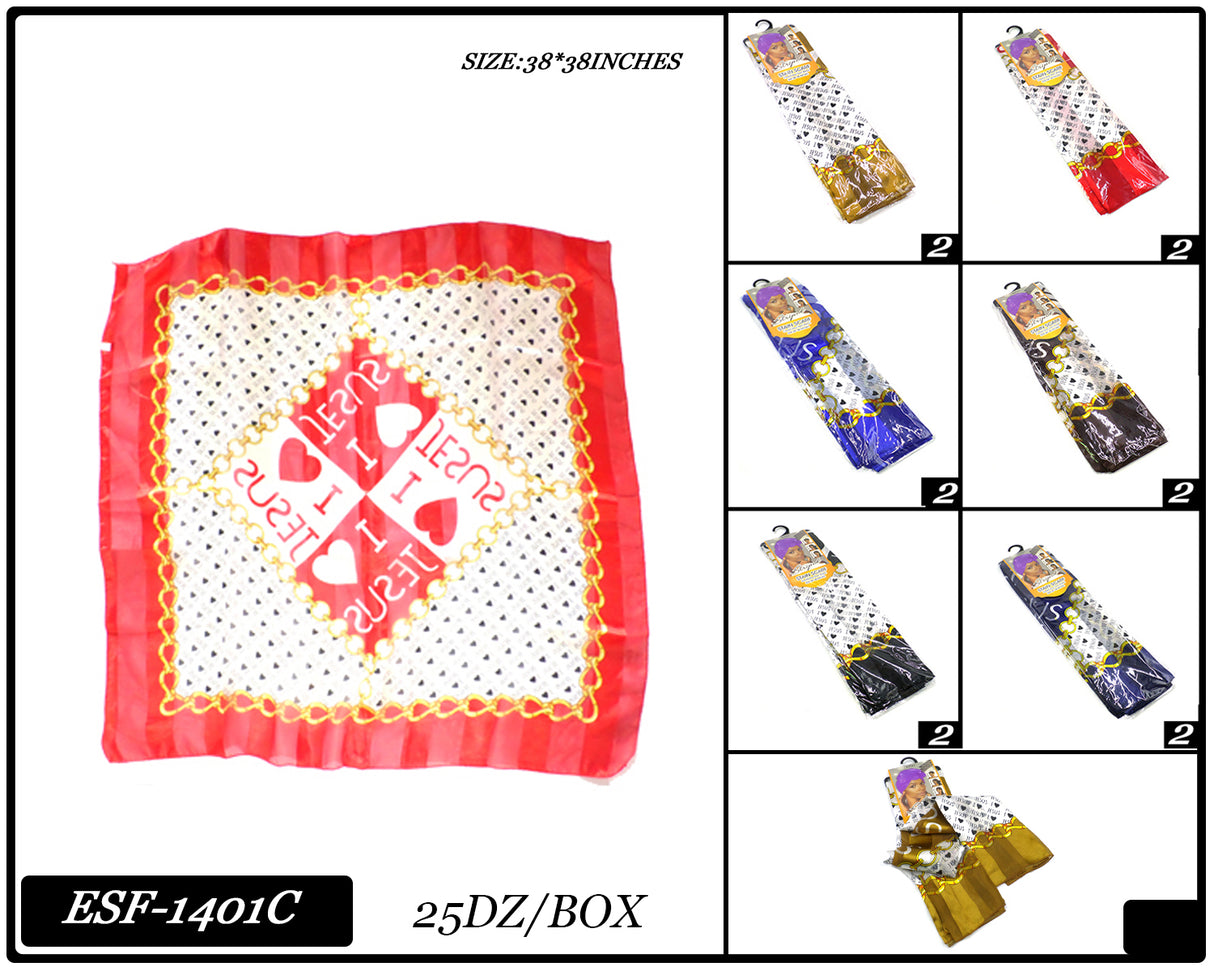 Fashion Designed Head Scarf #ESF1401C (12PC)