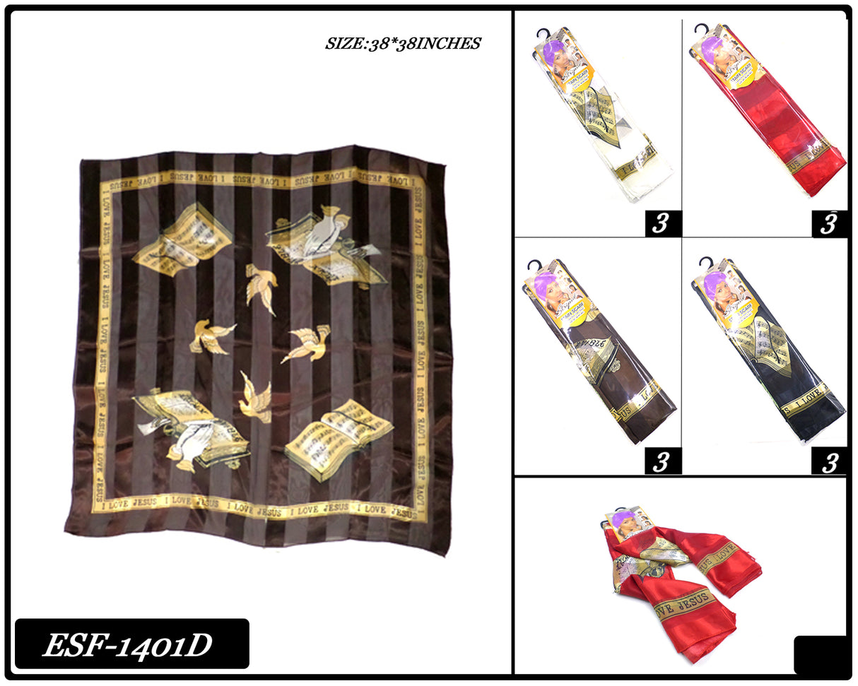 Fashion Designed Head Scarf #ESF1401D (12PC)