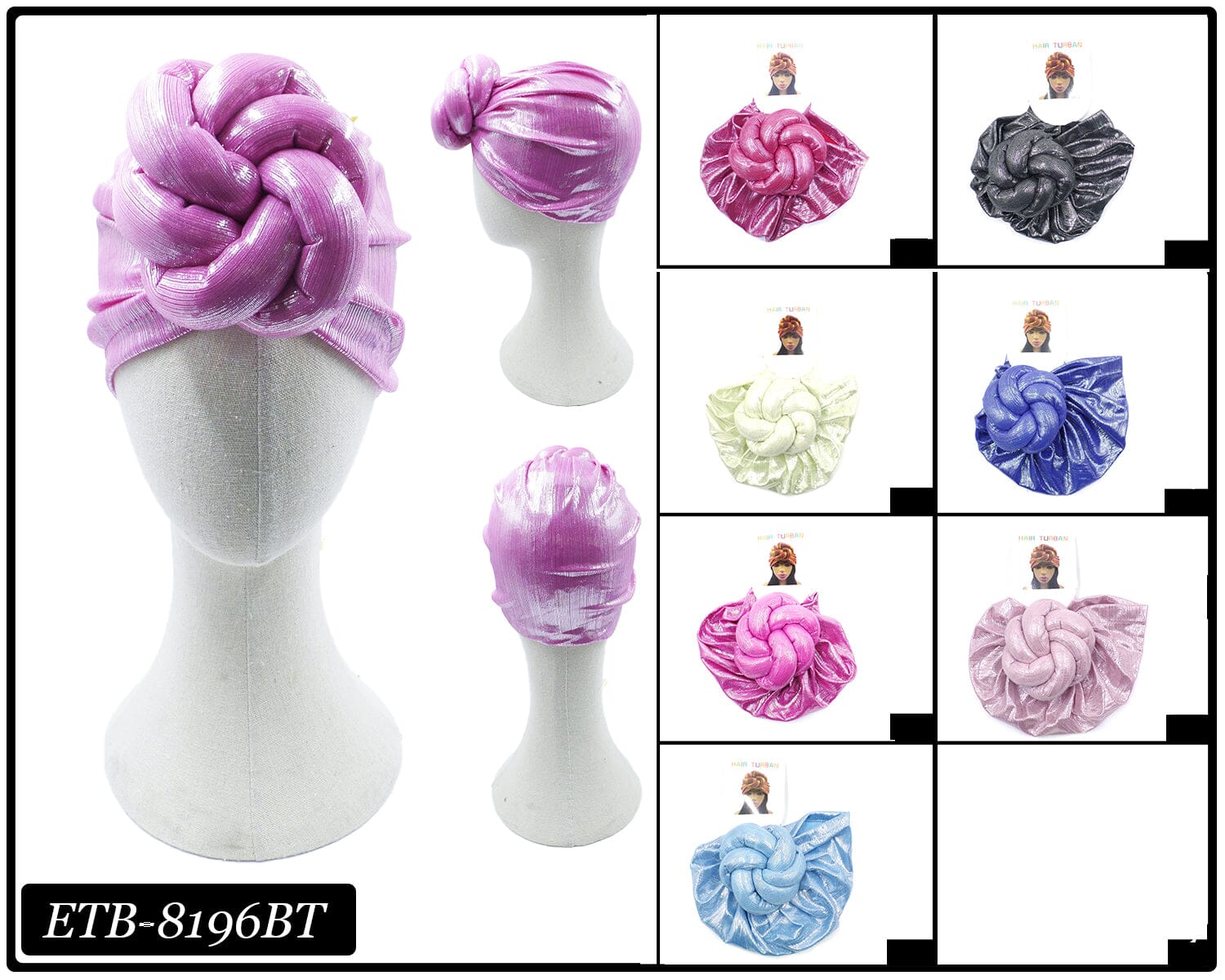 Knotted Design Head Wrap #ETB8196BT (12PC)