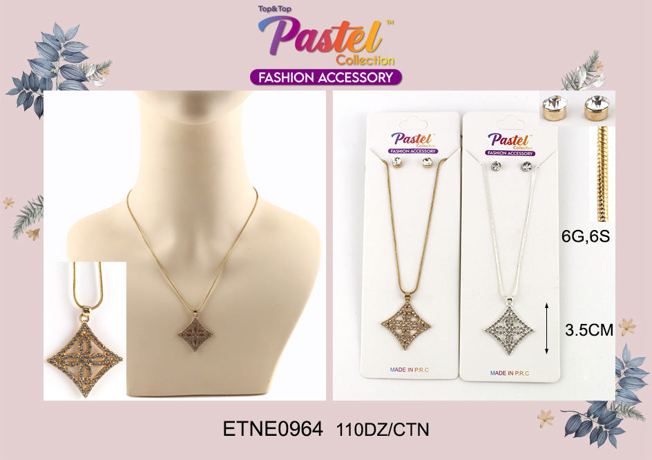 Design Necklace & Earrings Set #ETNE0964 (12PC)