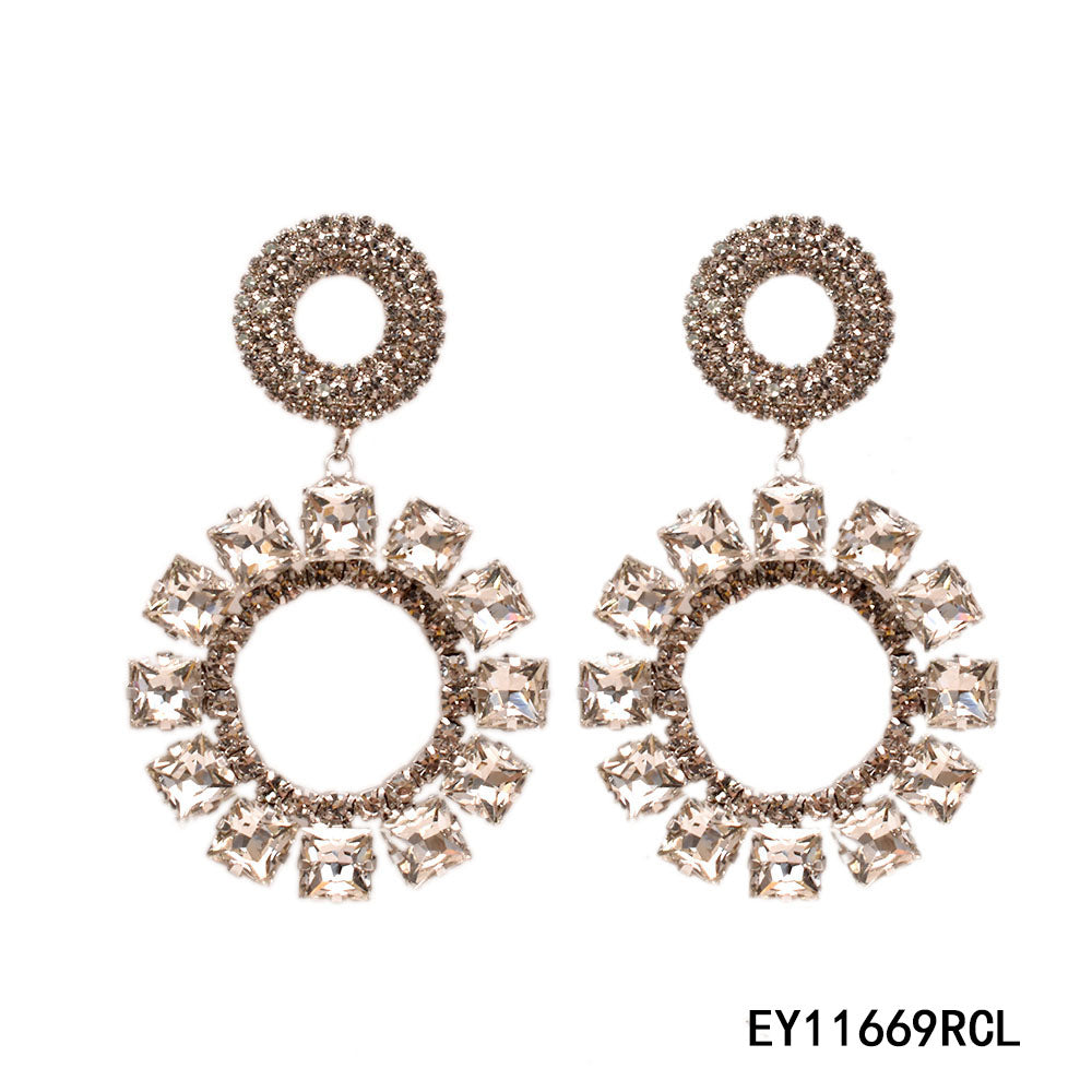 Fashion Rhinestone Dangle Earrings #EY11669 - Multiple Colors (PC)