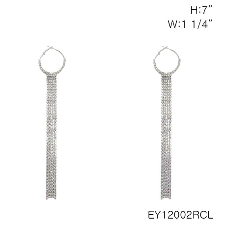 Fashion Rhinestone Dangle Earrings #EY12002 - Multiple Colors (PC)