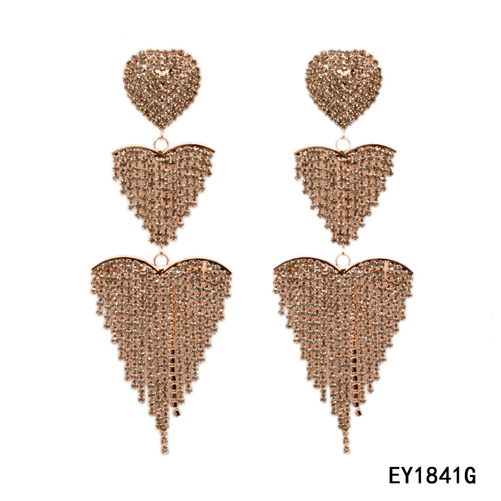 Fashion Heart Dangle Earrings #EY1841 - Multiple Colors (PC)