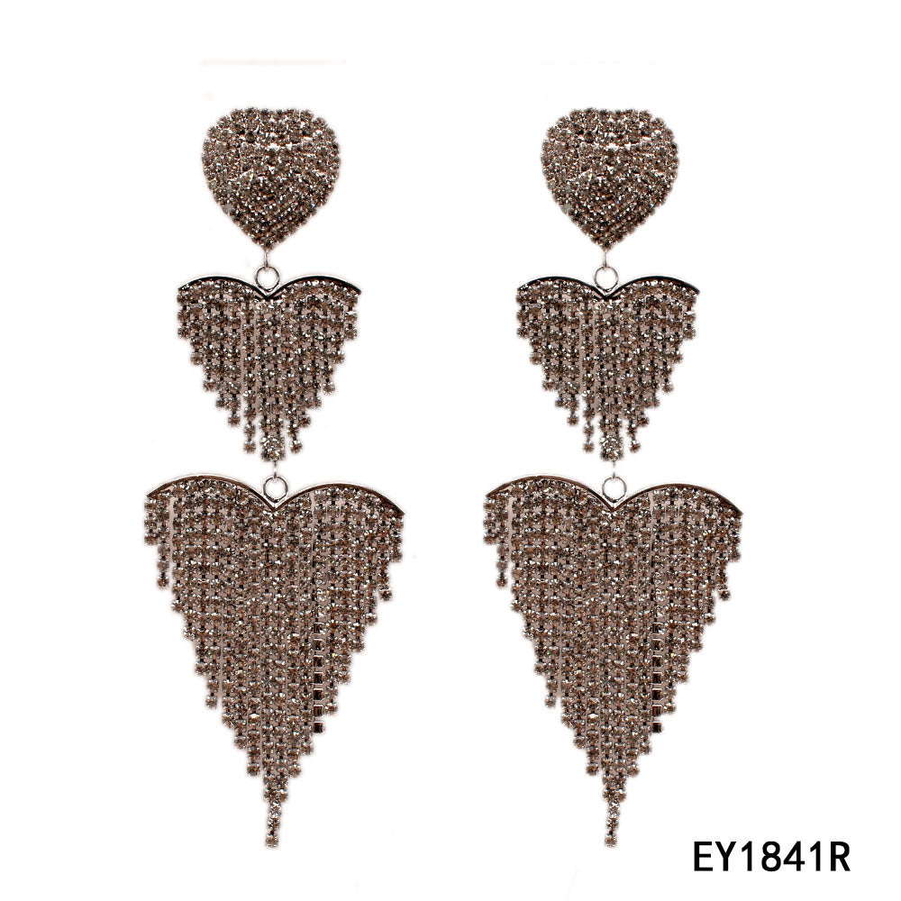 Fashion Heart Dangle Earrings #EY1841 - Multiple Colors (PC)