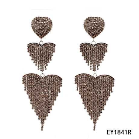 Fashion Heart Dangle Earrings #EY1841 - Multiple Colors (PC)