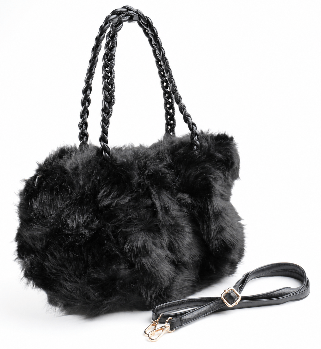 Faux Fur Bag #FRBG-002BK (PC)