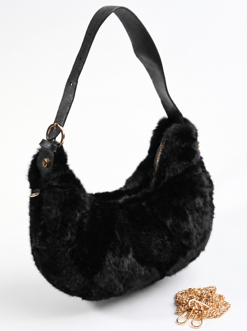 Faux Fur Bag #FRBG-006BK (PC)