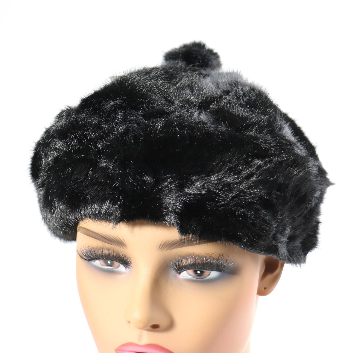 Faux Fur Beret #FRBR-001BK (PC)