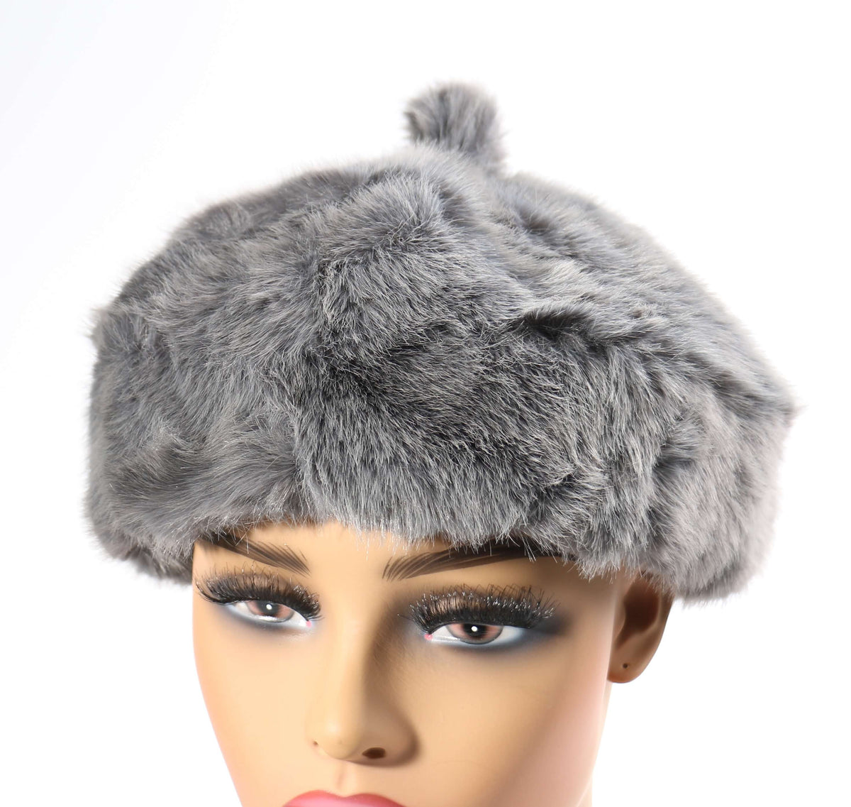 Faux Fur Beret #FRBR-001GY (PC)