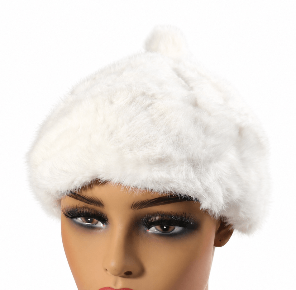 Faux Fur Beret #FRBR-001WH (PC)