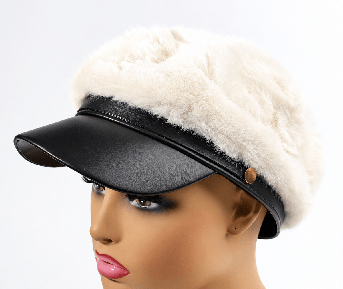 Faux Fur Cadet Cap #FRCD-002WH (PC)