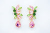 Fashion Drop Earrings #GE2450GD - Pink & Green (PC)