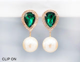 Fashion Teardrop Crystal Clip-On Earrings #GE2506 - Multiple Colors (PC)