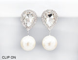 Fashion Teardrop Crystal Clip-On Earrings #GE2506 - Multiple Colors (PC)