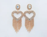 Fashion Heart Fringe Earrings #GE2535 - Multiple Colors (PC)
