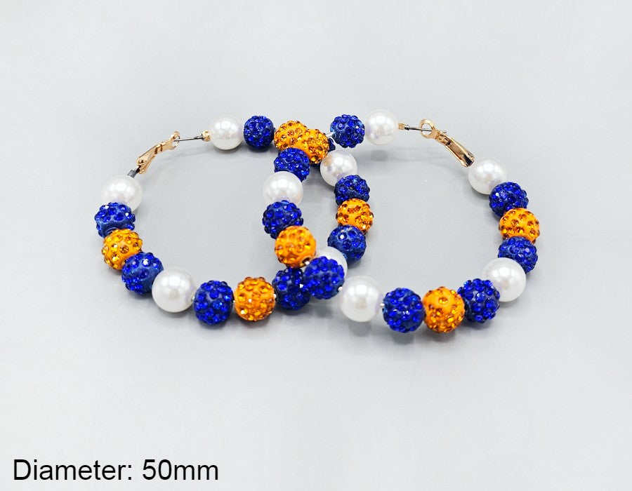 Fashion Rhinestone Pearl Earrings #GE2684YEL - Yellow (PC)