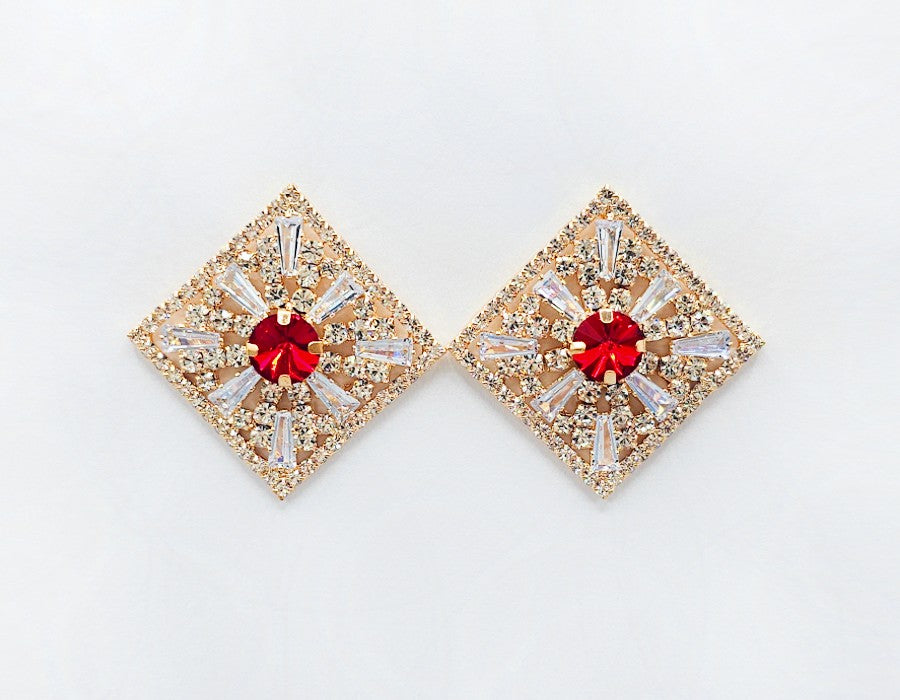 Fashion Diamond Shaped Earrings #GE2695 - Multiple Colors (PC)