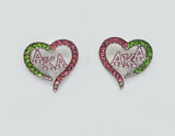 Fashion Stone Heart Earrings #GE2734 - Multiple Colors (PC)