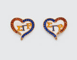 Fashion Stone Heart Earrings #GE2734 - Multiple Colors (PC)