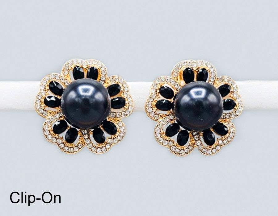 Fashion Statement Flower Clip-On Earrings #GE2743 - Multiple Colors (PC)