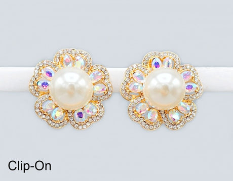 Fashion Statement Flower Clip-On Earrings #GE2743 - Multiple Colors (PC)