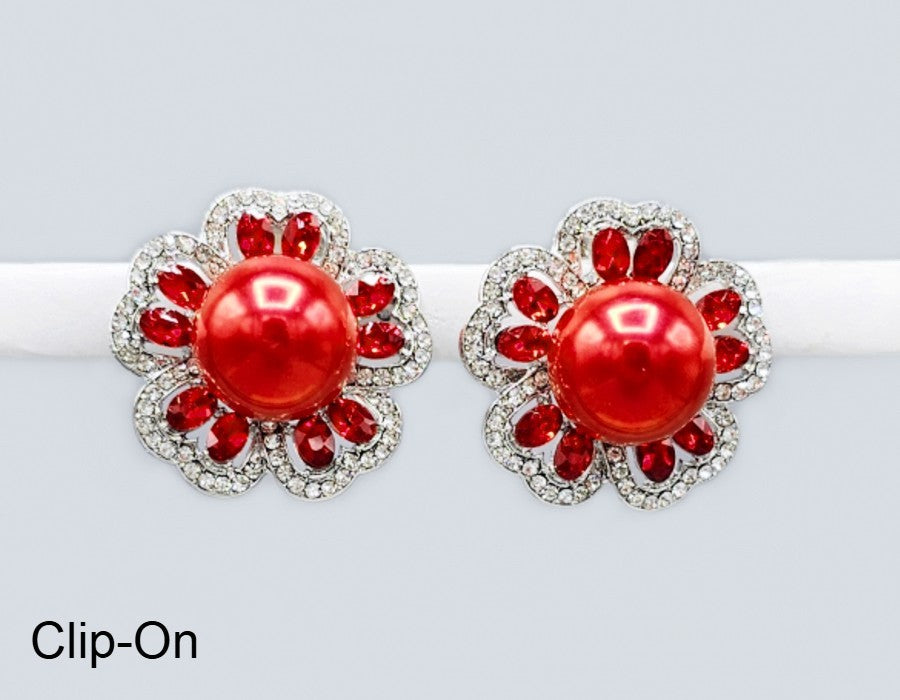 Fashion Statement Flower Clip-On Earrings #GE2743 - Multiple Colors (PC)