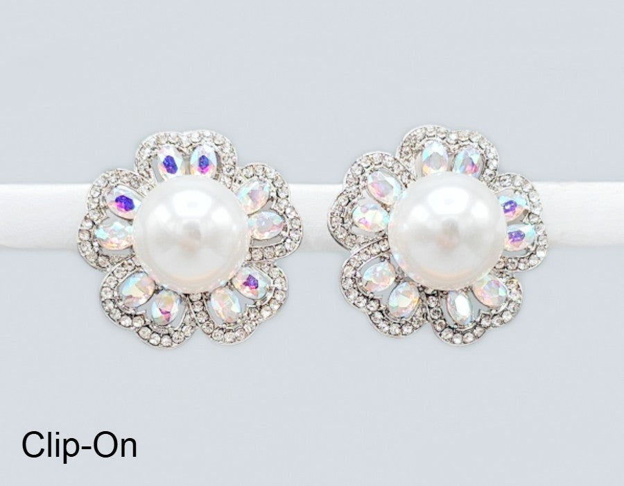 Fashion Statement Flower Clip-On Earrings #GE2743 - Multiple Colors (PC)