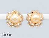 Fashion Statement Flower Clip-On Earrings #GE2743 - Multiple Colors (PC)