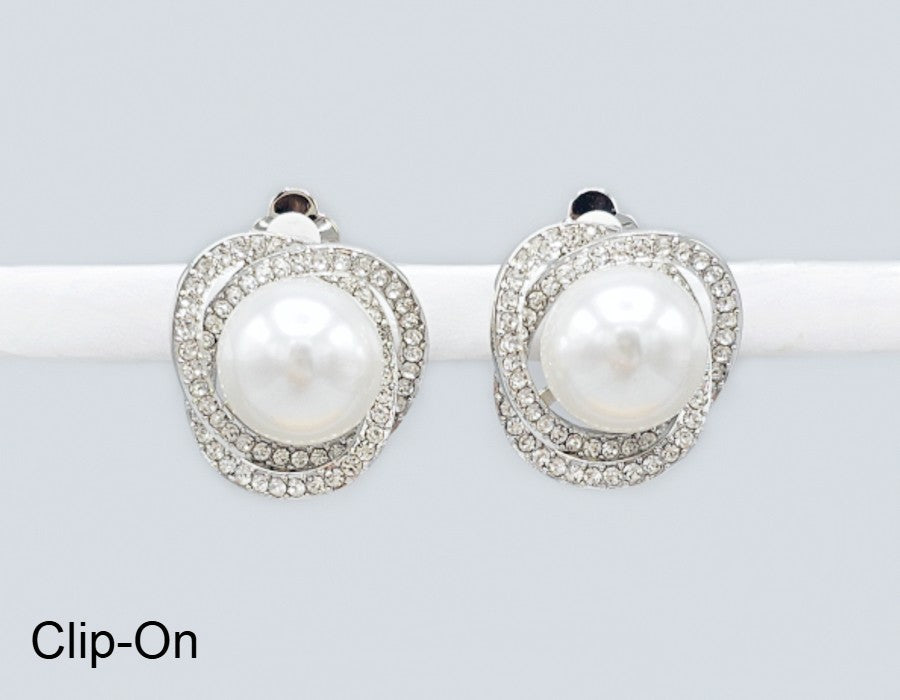 Fashion Twist Pearl Clip-On Earrings #GE2745 - Multiple Colors (PC)