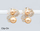 Fashion Double Pearl Clip-On Earrings #GE2746 - Multiple Colors (PC)
