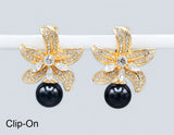 Fashion Crystal Bloom Clip-On Earrings #GE2747 - Multiple Colors (PC)