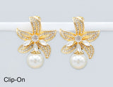 Fashion Crystal Bloom Clip-On Earrings #GE2747 - Multiple Colors (PC)