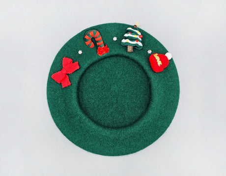 Fashion Holiday Tree-Set Beret Hat #GH1509 - Multiple Colors (PC)
