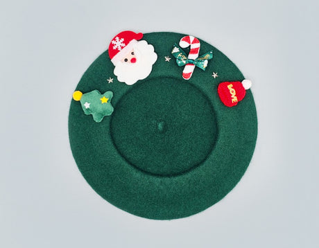 Fashion Holiday Santa-Set Beret Hat #GH1516 - Multiple Colors (PC)