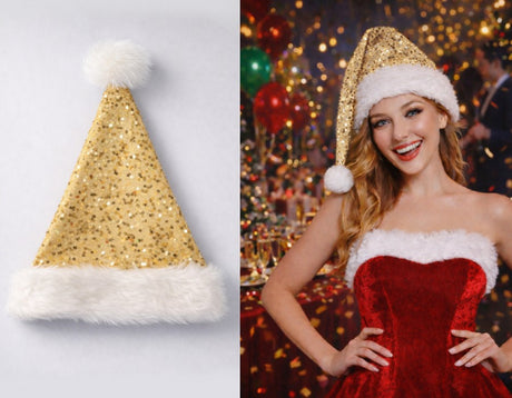 Fashion Glitter Santa Hat #GH1542 - Multiple Colors (PC)