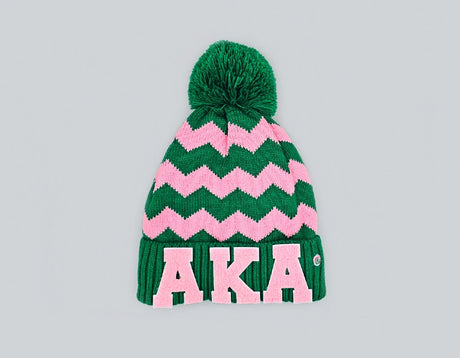 Fashion Sorority Chevron Pom Pom Beanie #GH1602 - Multiple Colors (PC)
