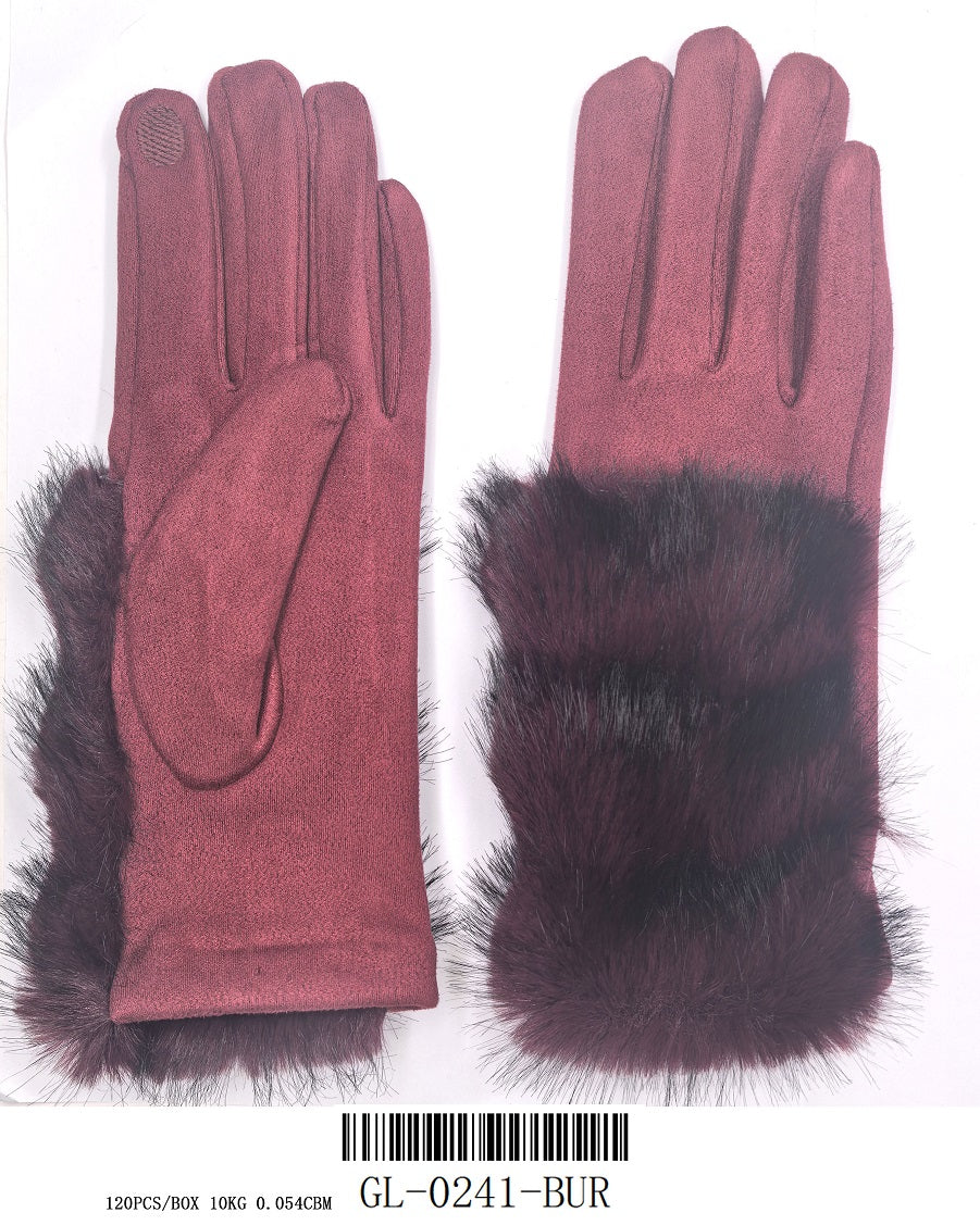 Fashion Fur Winter Gloves #GL-0241 - Multiple Colors (PC)