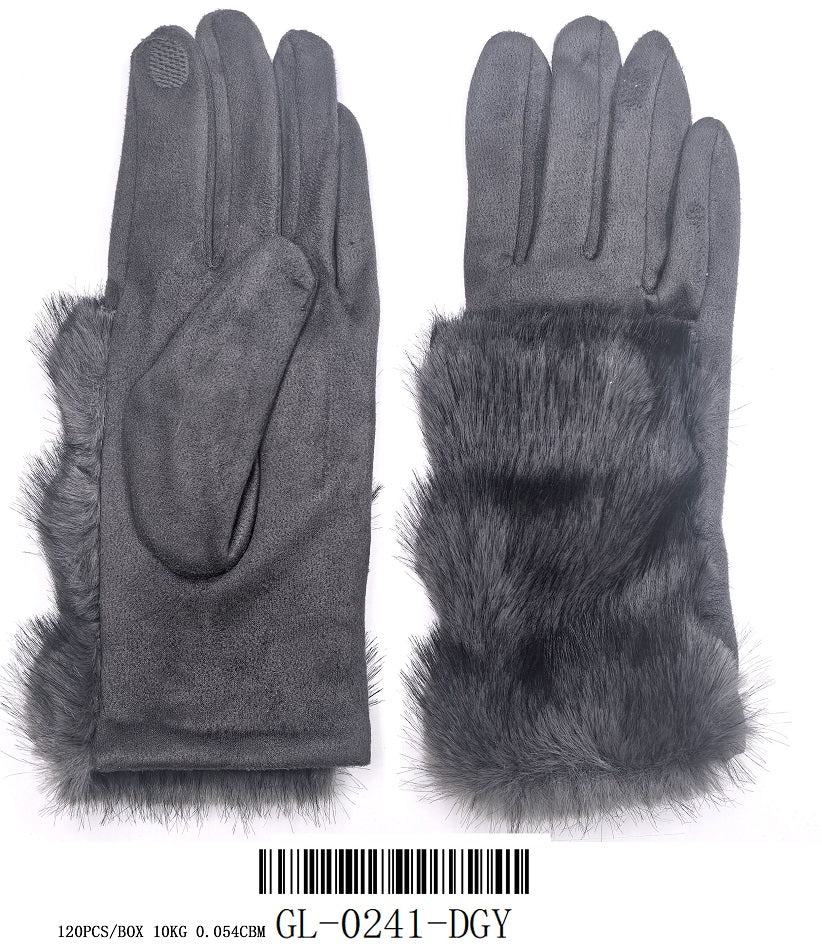 Fashion Fur Winter Gloves #GL-0241 - Multiple Colors (PC)