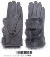 Fashion Fur Winter Gloves #GL-0241 - Multiple Colors (PC)