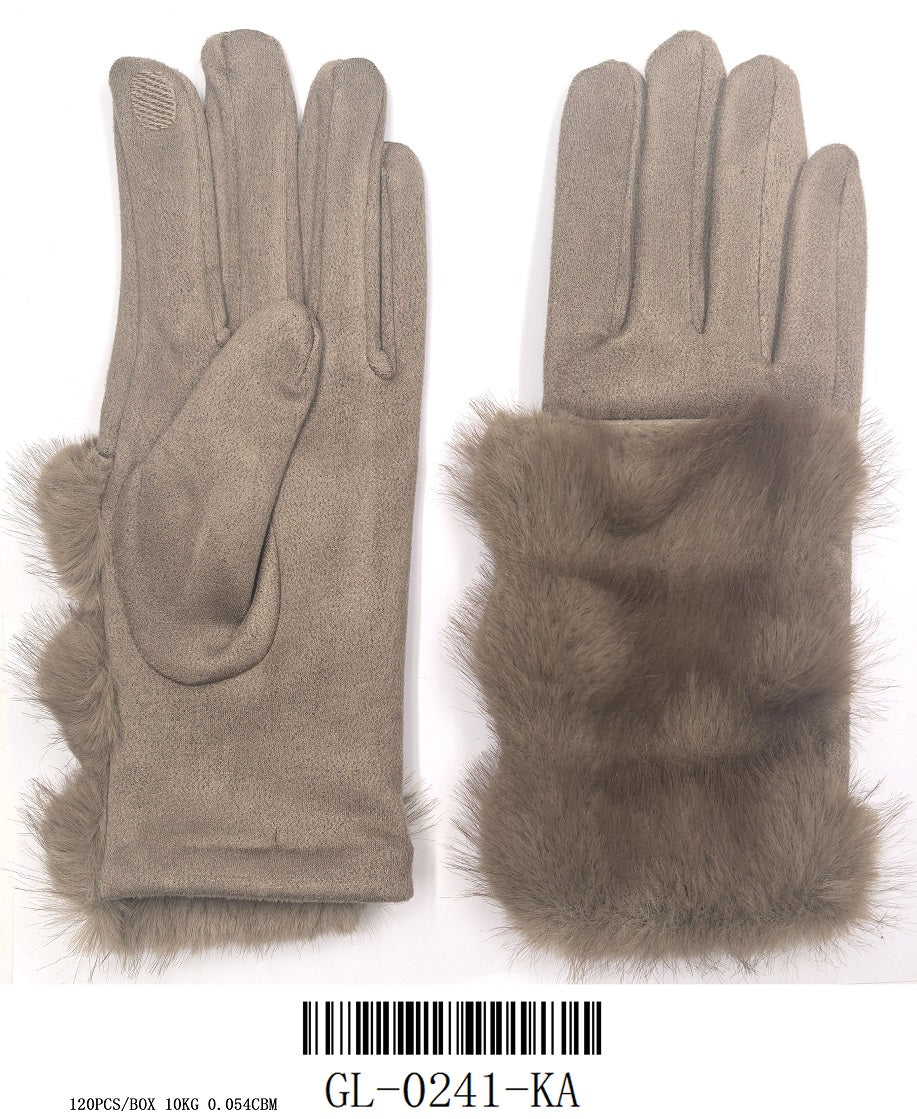 Fashion Fur Winter Gloves #GL-0241 - Multiple Colors (PC)