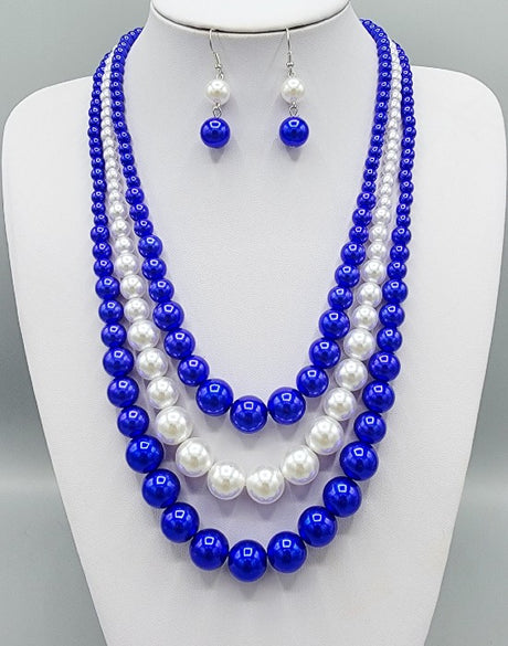 Fashion Pearl Necklace Set #GNE3211 - Multiple Colors (PC)