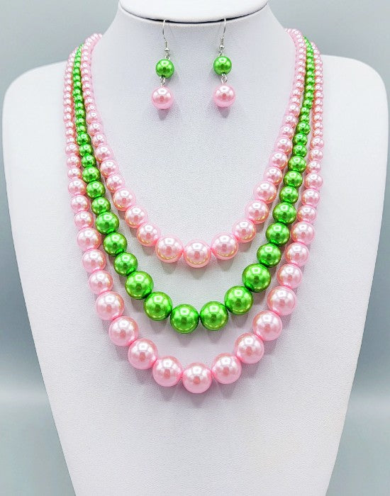 Fashion Pearl Necklace Set #GNE3211 - Multiple Colors (PC)
