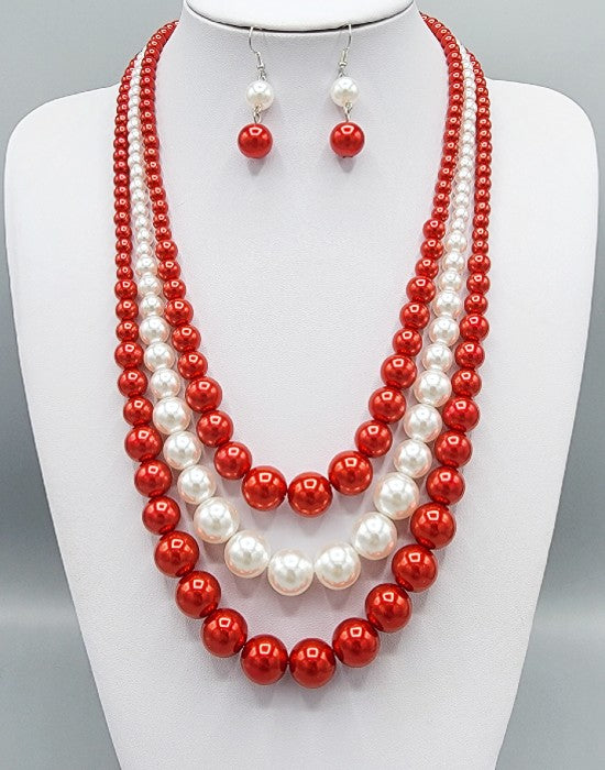 Fashion Pearl Necklace Set #GNE3211 - Multiple Colors (PC)