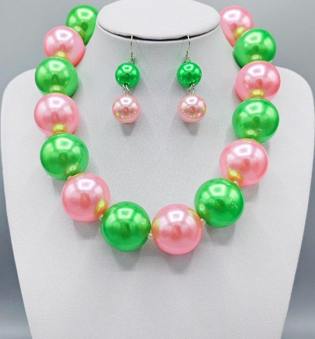 Fashion Pearl Necklace Set #GNE3235PK - PINK (PC)