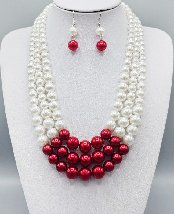 Fashion Pearl Necklace Set #GNE3243 - Multiple Colors (PC)