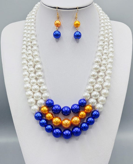 Fashion Pearl Necklace Set #GNE3243 - Multiple Colors (PC)