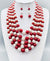 Fashion Pearl Necklace Set #GNE3260RD - RED (PC)