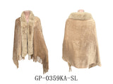 Fashion Rhinestone Fringe Winter Poncho #GP-0359 - Multiple Colors (PC)