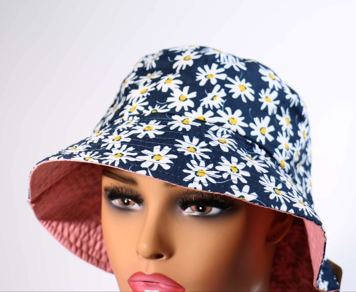 Fashion Flower Bucket Hat #H3014 - Navy (PC)