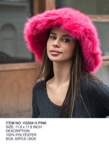 Fashion Large Fur Bucket Hat #H3504 - Multiple Colors (PC)